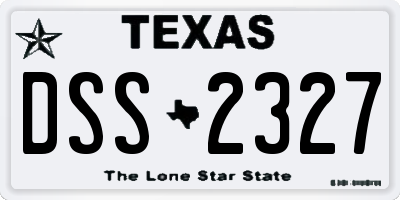 TX license plate DSS2327