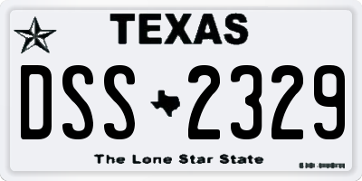 TX license plate DSS2329