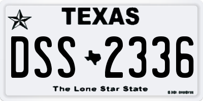 TX license plate DSS2336