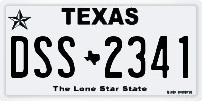 TX license plate DSS2341