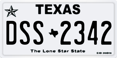 TX license plate DSS2342