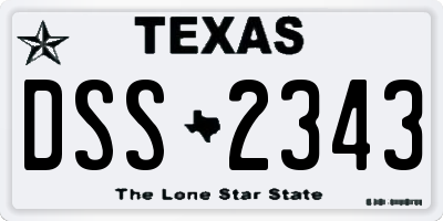 TX license plate DSS2343