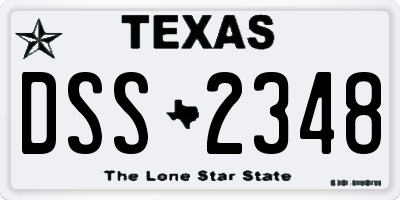 TX license plate DSS2348