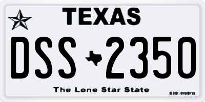 TX license plate DSS2350