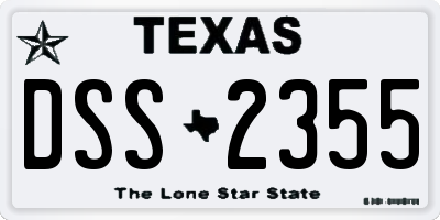 TX license plate DSS2355