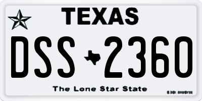 TX license plate DSS2360