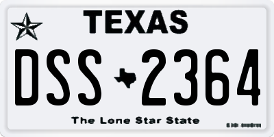 TX license plate DSS2364