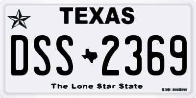 TX license plate DSS2369