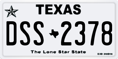 TX license plate DSS2378