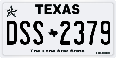 TX license plate DSS2379