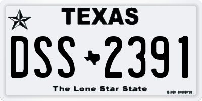 TX license plate DSS2391