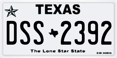 TX license plate DSS2392