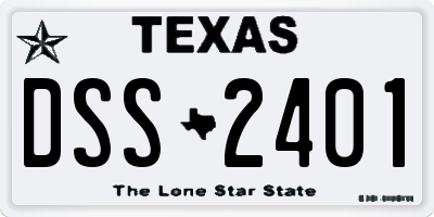 TX license plate DSS2401