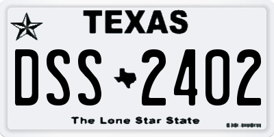TX license plate DSS2402