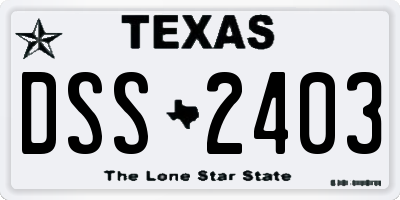 TX license plate DSS2403