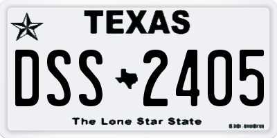 TX license plate DSS2405