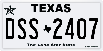 TX license plate DSS2407