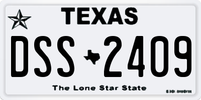 TX license plate DSS2409