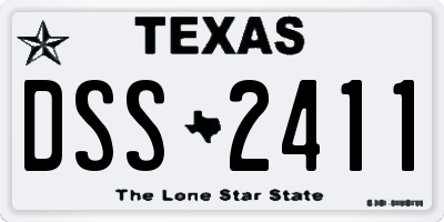 TX license plate DSS2411