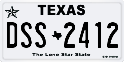 TX license plate DSS2412