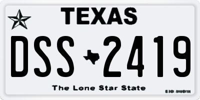 TX license plate DSS2419