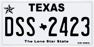 TX license plate DSS2423