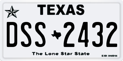 TX license plate DSS2432