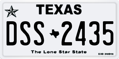 TX license plate DSS2435