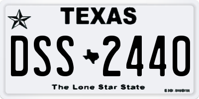 TX license plate DSS2440