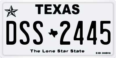 TX license plate DSS2445
