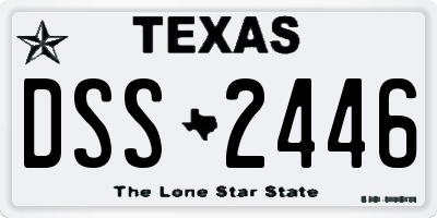 TX license plate DSS2446
