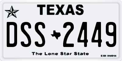 TX license plate DSS2449