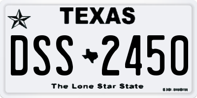 TX license plate DSS2450