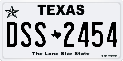 TX license plate DSS2454