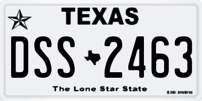 TX license plate DSS2463
