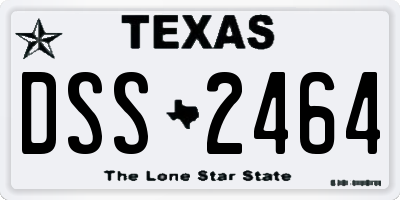 TX license plate DSS2464