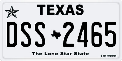 TX license plate DSS2465