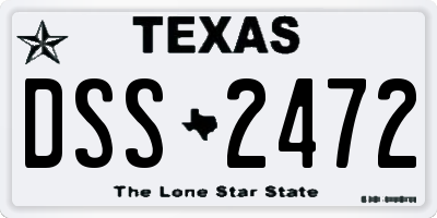 TX license plate DSS2472