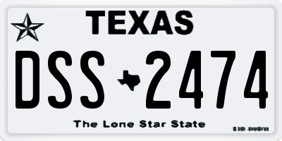 TX license plate DSS2474