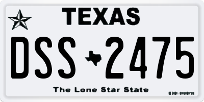 TX license plate DSS2475