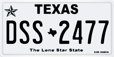 TX license plate DSS2477