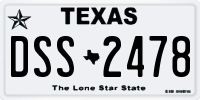TX license plate DSS2478