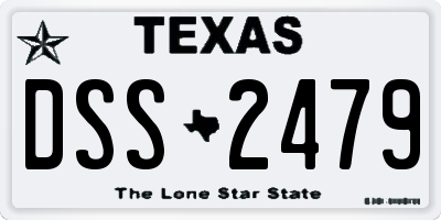 TX license plate DSS2479