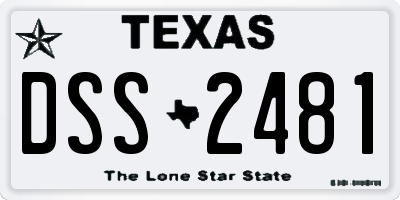TX license plate DSS2481