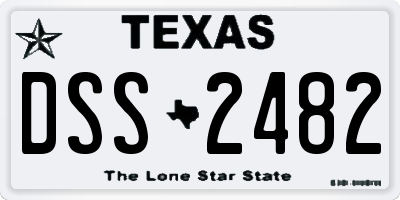 TX license plate DSS2482