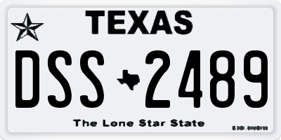 TX license plate DSS2489