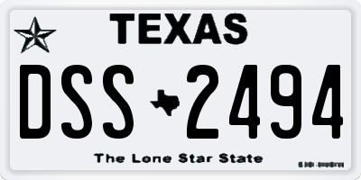 TX license plate DSS2494