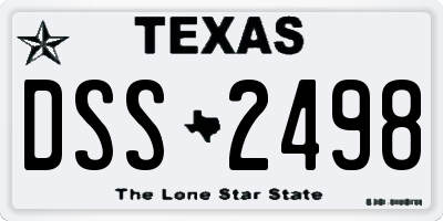 TX license plate DSS2498