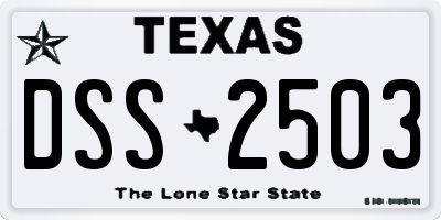 TX license plate DSS2503