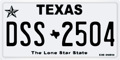 TX license plate DSS2504